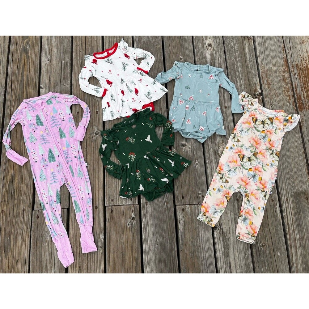 Kyte Baby & Little Sleepies Infant/Toddler Girl's 12-18 mo 5 piece Lot Christmas